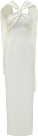 Solace London Rona Maxi Jurk - Dames - Avondkleed - Beige - 2XS - Polyester - Kleedjes