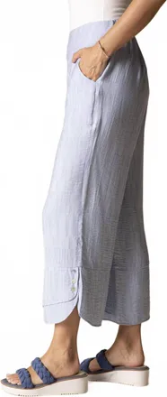 Habitat Widel Leg Cropped Pant With Button Detail In Cornflower