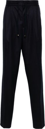 Brunello Cucinelli mid-rise tapered trousers - men - Viscose/Cotton/Virgin Wool/Acetate/Cupro - 52 - Blue