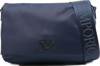 Emporio Armani Borsa messenger con logo aquila - Blu