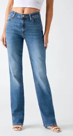 Guess Sexy Mid Rise Straight Leg Jeans in Tmmd-Open at Nordstrom, Size 29 X 32