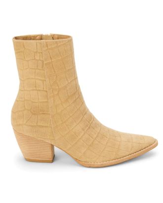 Matisse Footwear Womens Caty Croc Suede Bootie In Natural