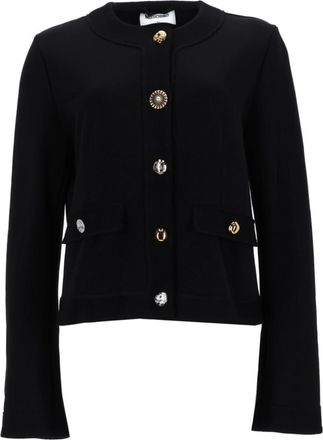 Moschino Black Solid Round Neck Cardigan