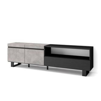 Skraut Home Mueble tv efecto madera cemento 200x35x57cm con patas