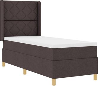 vidaXL vidaXL Box Spring Bed with Mattress Dark Brown 80x200 cm Fabric