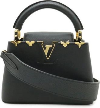 Louis Vuitton Pre-owned Capucines Mini Handtas Zwart - Dames - Vintage Handtas - Zwart - ONE Size - Leer - Vintage