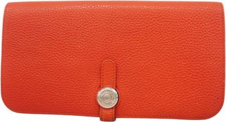 Herm&egrave;s Bougainvillier Togo Leather Long Wallet (Bi-Fold) (Pre-Owned)