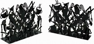 Vacchetti Vacchetti - Organizador De Revistas De Metal Cubiertos 1-2 Negro 35x12x26cm