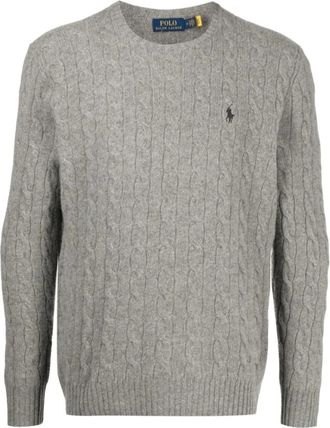 Ralph Lauren Trui - Heren - Ronde hals truien - Grijs - S - Wol - Truien & Vesten