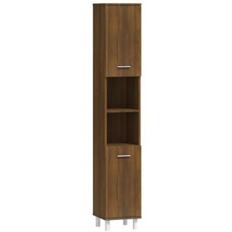 vidaXL Armario De Ba&ntilde;o Madera Contrachapada Roble Marr&oacute;n 30x30x179 Cm Vidaxl
