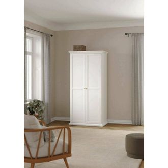 Dmora Dmora - Armario 2 Puertas Albiolo, Muebles De Dormitorio, Vestidor, Armario De Ropa, 96x61 H201 Cm, Blanco