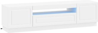 vidaXL Mueble De Tv Led Blanco Madera De Ingenier&iacute;a Vidaxl