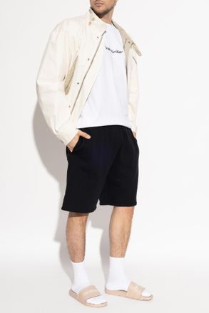 Off-white T-shirt With Embroidered Logo, Mens, White