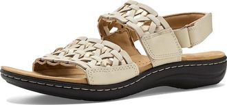 Clarks Laurieann Lily Womens Sandals Cream Leather : 9.5 B - Medium