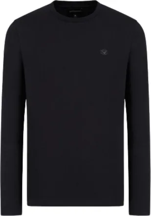 Emporio Armani Sweatshirt met lange mouwen - Heren - Longsleeves - Blauw - 2XL - Katoen - Tops