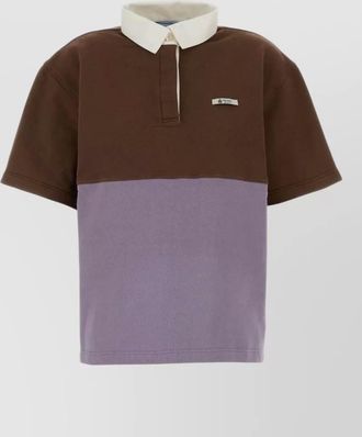 Prada cotton two-tone polo top