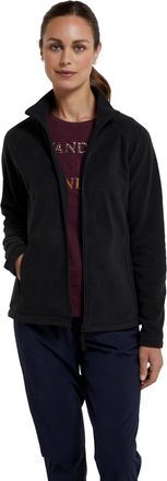 Mountain Warehouse Raso Womens Fleece - Soft Touch Ladies Sweater Top with Full Zip, Microfleece - Best for Daily Use, Outdoors & Travelling Black Womens Size 6