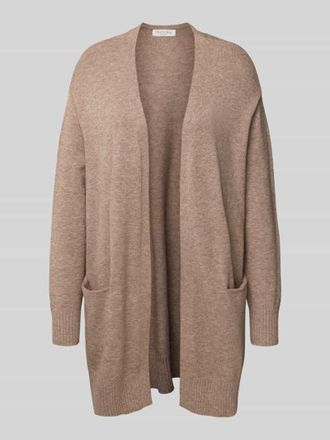 Christian Berg Strickjacke mit offener Vorderseite in Mittelbraun Mel, Größe XXL