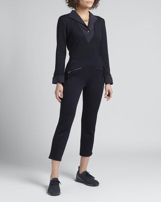 Giorgio Armani Wool Trompe Loeil V-Neck Top