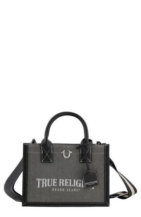 True Religion Modern Edge Denim Tote in Light Grey at Nordstrom