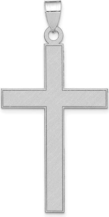 Diamond2Deal 14k White Gold Florentine Satin Cross Pendant