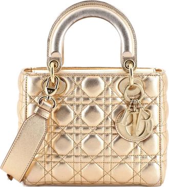 Dior Borsa a spalla My ABCDior Lady Dior in pelle metallizzata trapuntata con motivo Cannage - Oro