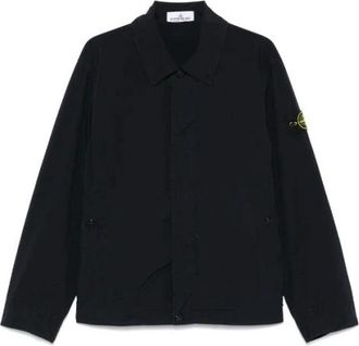 Stone Island Navy Casual Lichtgewicht Jas - Heren - Zomerjassen - Blauw - S - Katoen - Jassen