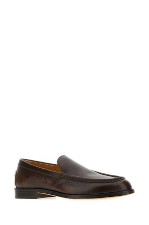 Tod's Womens Brown Leather Loafers Marronechi Scarpe Stringate Lace-up Shoes