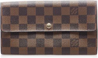 Louis Vuitton Brown Canvas Damier Ebene Sarah Wallet (Pre-Owned)