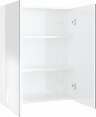 vidaXL Armario De Espejo De Ba&ntilde;o Mdf Blanco Brillante 60x15x75 Cm Vidaxl