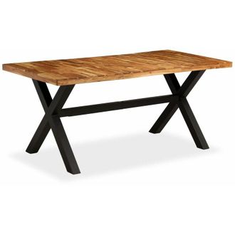 vidaXL Vidaxl - Mesa De Comedor Madera Maciza De Acacia Y Mango 180x90x76 Cm