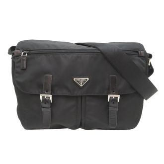 Prada Black Nylon Messenger Bag (Pre-Owned)