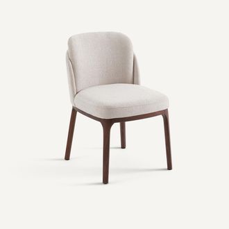 AM.PM Stoel van notenhout en geweven stof, Jabote