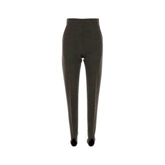 Jil Sander Pantaloni in misto lana stretch Mud - - Trousers - Donna - Marrone - L