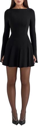 House of CB Francesca Long Sleeve Minidress in Black at Nordstrom, Size X-Small Long