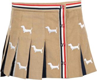 Thom Browne Hector-Embroidery Corduroy Mini Skirt