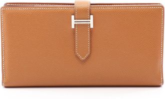Herm&egrave;s Brown Epsom Leather Long Wallet (Bi-Fold) (Pre-Owned)