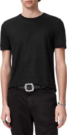 John Varvatos Mott Linen T-Shirt in Black at Nordstrom, Size Xx-Large