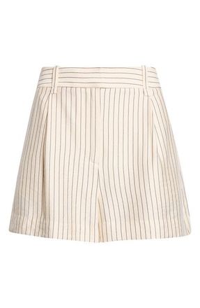 Reiss Jayce Pinstripe Shorts in Cream/Black at Nordstrom, Size 12 Us