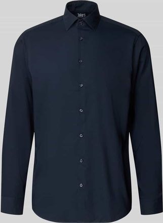 Jake*s Regular Fit Business-Hemd mit Knopfleiste in Marine, Gr&ouml;&szlig;e 37/38