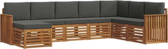 vidaXL Conjunto De Sof&aacute;s De Exterior 8 Uds. Natural Y Antracita Vidaxl
