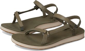 Teva Womens Original Universal Slim Lea Sport Sandal, Burnt Olive, 8 UK