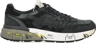 Premiata Black Mick 0.1 8448 Suede Tech Fabric Low-Top Sneakers
