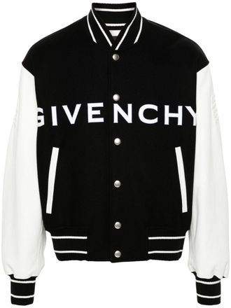 Givenchy Bomberjack met logo-reli&euml;f - Zwart