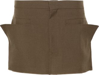 Rick Owens Cut-Off mini skirt - women - Virgin Wool - 40 - Green
