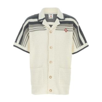 Casablanca Cardigans, male, White, Size: S Crocheted Shirt