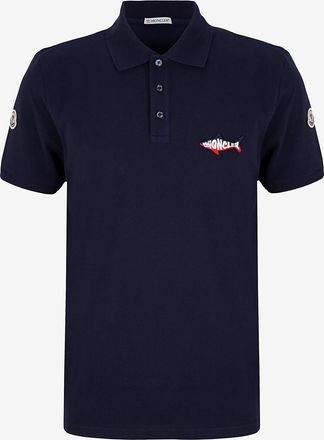 Moncler Kurzarm-Polohemd mit Hai-Patch