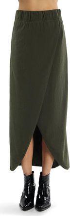 Les Tien Milly Scallop Wrap Skirt In Washed Forest