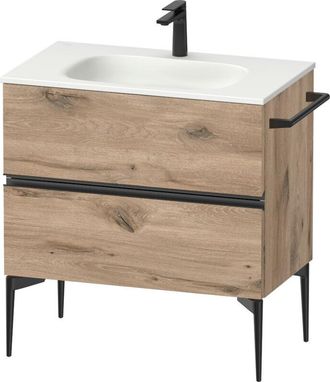Duravit Sivida Mueble Bajo Lavabo, 2 Cajones, Tirador Negro - Duravit