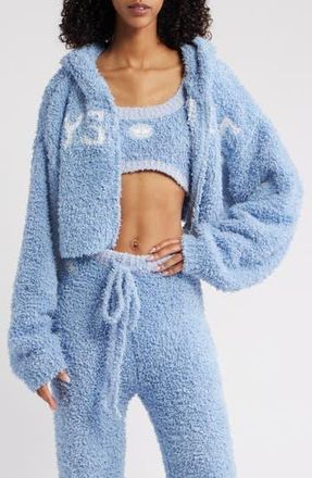 Boys Lie Bodhi Alex Crop Zip Hoodie in Blue at Nordstrom Rack, Size Medium/large